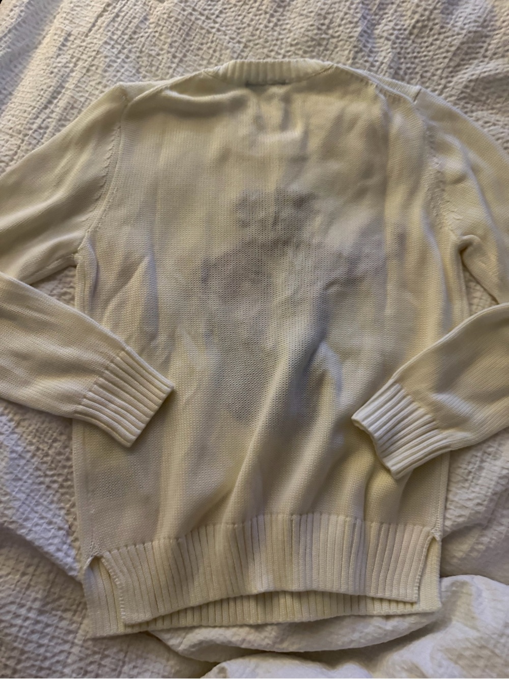 Ralph Lauren White Crewneck Sweater with Red Teddy Bear Motif - Picture 4 of 5